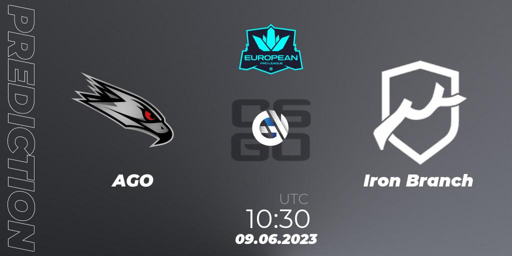AGO - Iron Branch: ennuste. 09.06.2023 at 11:45, Counter-Strike (CS2), European Pro League Season 8
