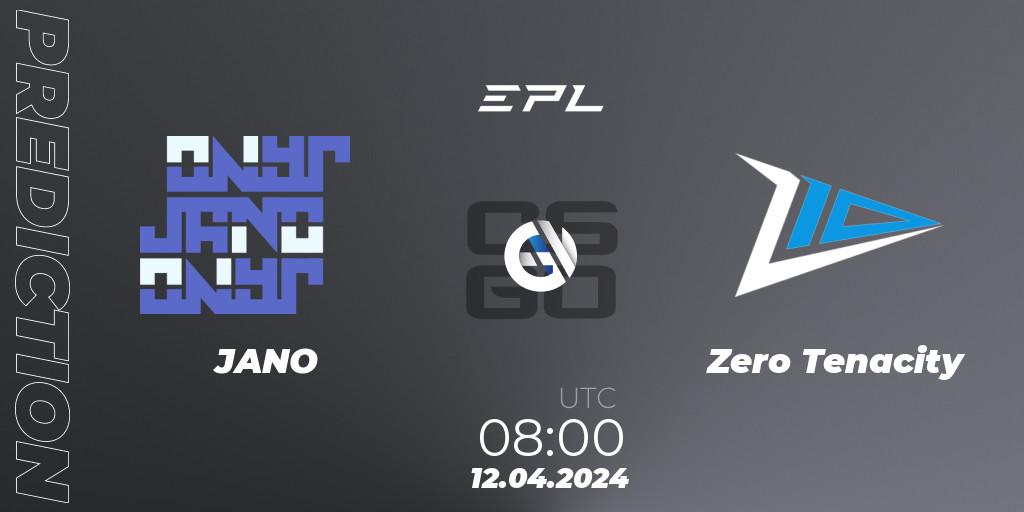 JANO - Zero Tenacity: ennuste. 12.04.2024 at 08:00, Counter-Strike (CS2), European Pro League Season 15
