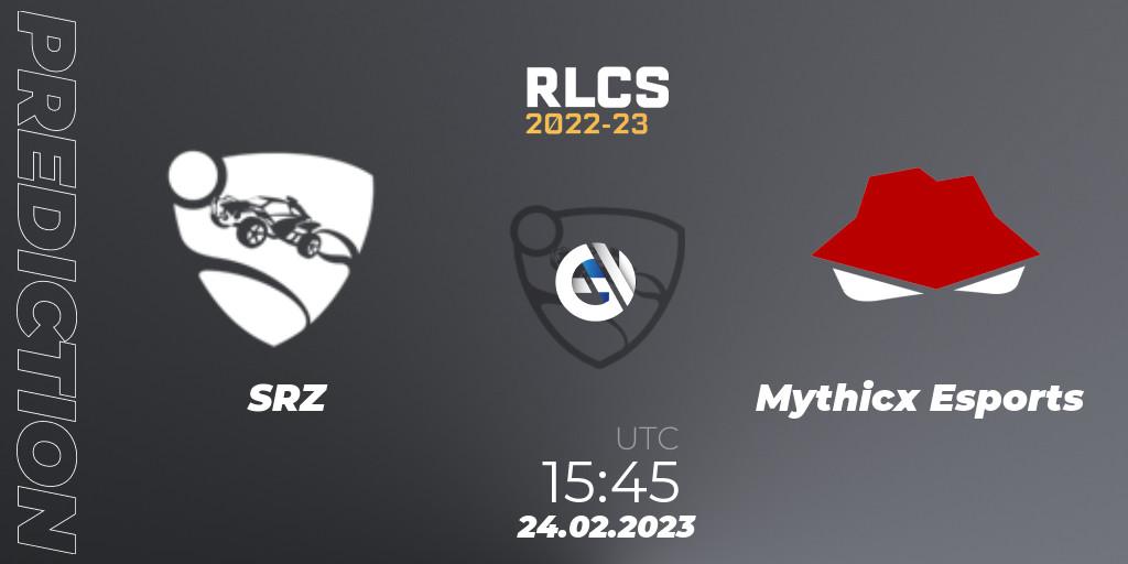 SRZ - Mythicx Esports: ennuste. 24.02.2023 at 15:45, Rocket League, RLCS 2022-23 - Winter: Sub-Saharan Africa Regional 3 - Winter Invitational
