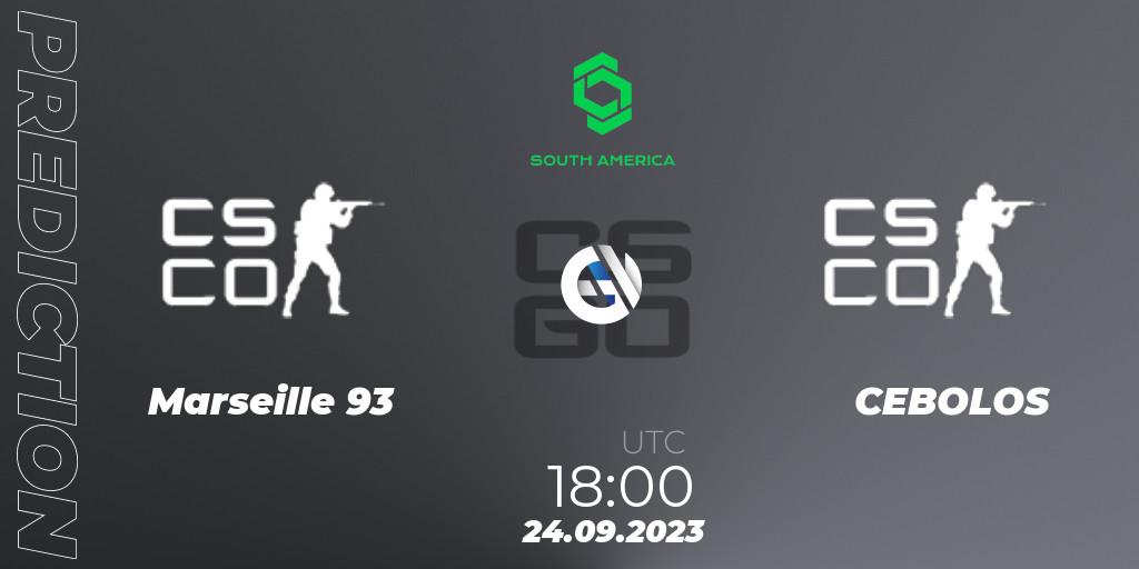 Marseille 93 - CEBOLOS: ennuste. 24.09.2023 at 18:00, Counter-Strike (CS2), CCT South America Series #12: Open Qualifier