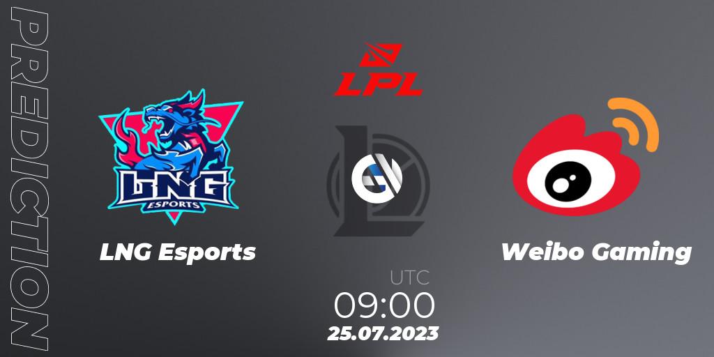 LNG Esports - Weibo Gaming: ennuste. 25.07.2023 at 09:00, LoL, LPL Summer 2023 - Playoffs