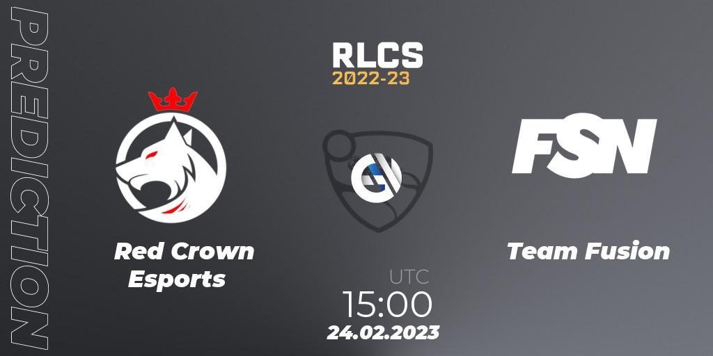 Red Crown Esports - Team Fusion: ennuste. 24.02.23, Rocket League, RLCS 2022-23 - Winter: Sub-Saharan Africa Regional 3 - Winter Invitational