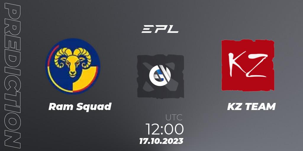 Ram Squad - KZ TEAM: ennuste. 17.10.2023 at 12:30, Dota 2, European Pro League Season 13