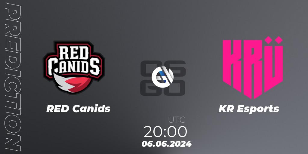 RED Canids - KRÜ Esports: ennuste. 06.06.2024 at 20:00, Counter-Strike (CS2), Regional Clash Arena South America