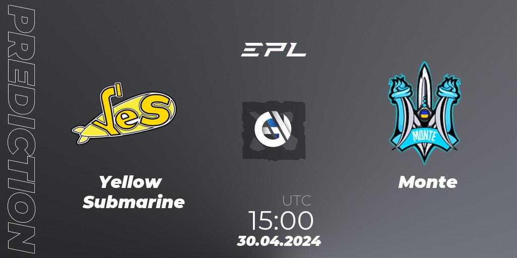 Yellow Submarine - Monte: ennuste. 30.04.2024 at 15:20, Dota 2, European Pro League Season 18