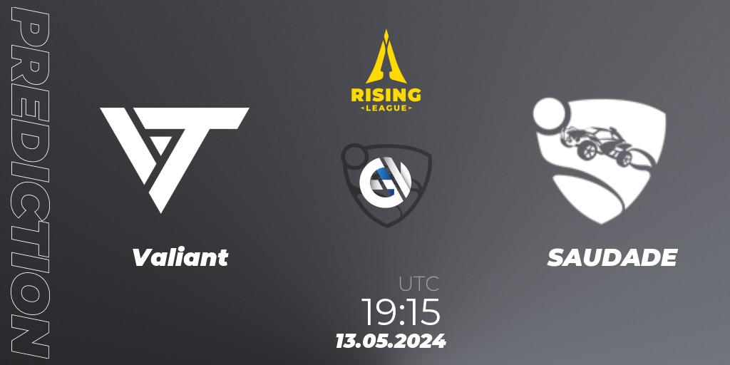Valiant - SAUDADE: ennuste. 13.05.2024 at 19:10, Rocket League, Rising League 2024 — Split 1 — Main Event