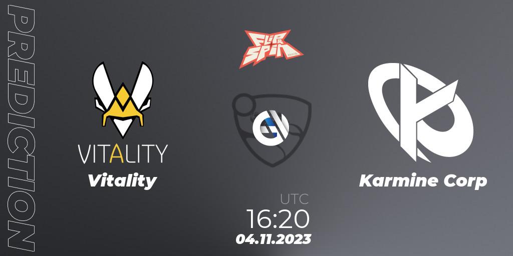 Vitality - Karmine Corp: ennuste. 04.11.2023 at 16:25, Rocket League, Flip & Spin - Finals