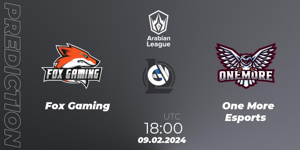 Fox Gaming - One More Esports: ennuste. 09.02.2024 at 18:00, LoL, Arabian League Spring 2024
