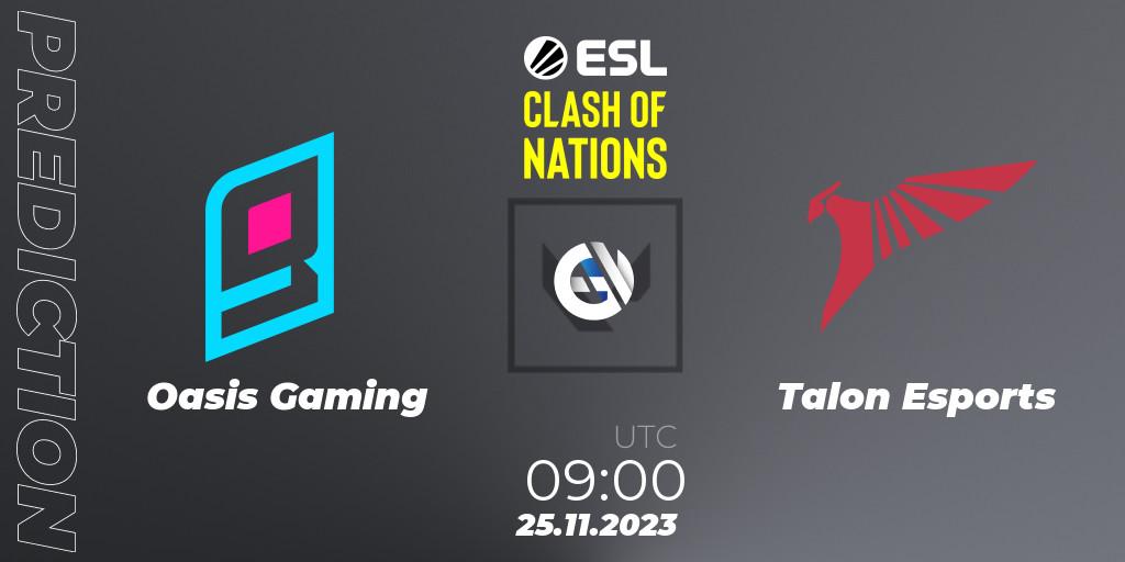 Oasis Gaming - Talon Esports: ennuste. 25.11.23, VALORANT, ESL Clash of Nations 2023