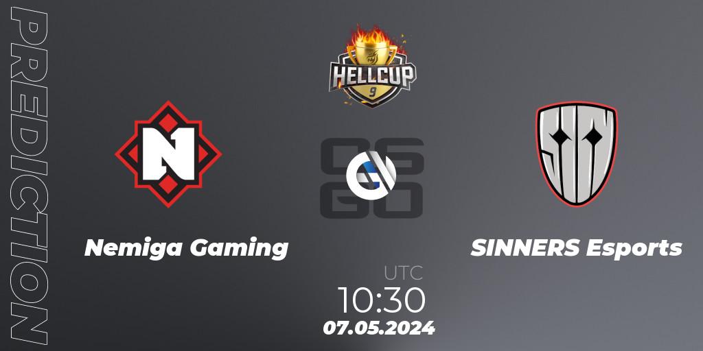 Nemiga Gaming - SINNERS Esports: ennuste. 07.05.2024 at 10:45, Counter-Strike (CS2), HellCup #9