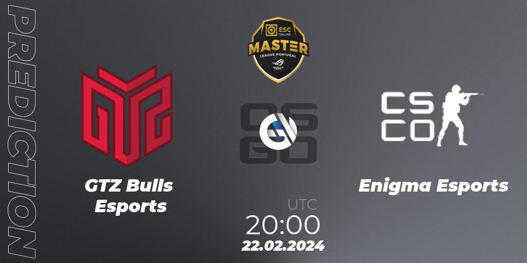 GTZ Bulls Esports - Enigma Esports: ennuste. 22.02.24, CS2 (CS:GO), Master League Portugal Season 13: Closed Qualifier