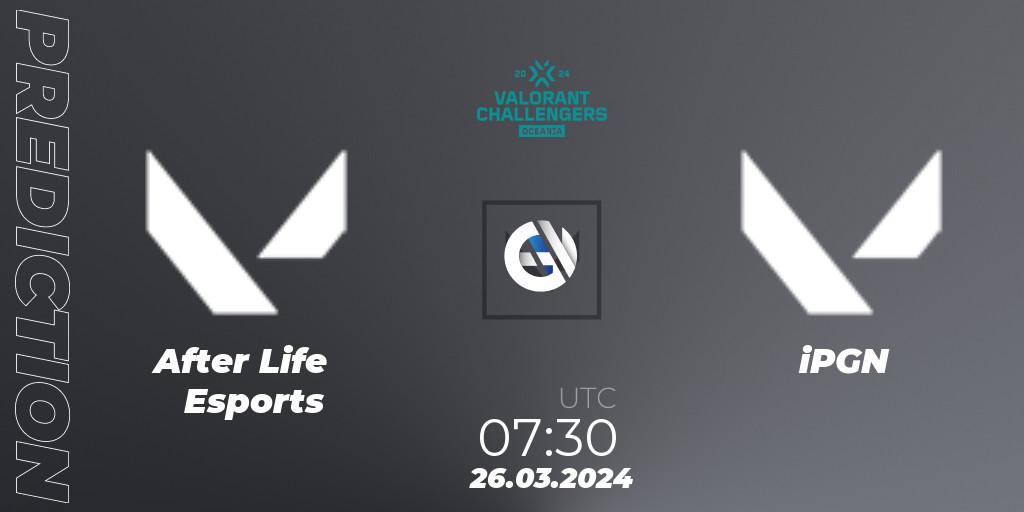 After Life Esports - iPGN: ennuste. 26.03.2024 at 07:30, VALORANT, VALORANT Challengers 2024 Oceania: Split 1