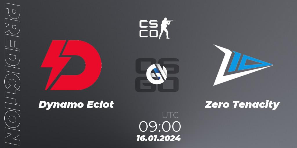 Dynamo Eclot - Zero Tenacity: ennuste. 16.01.2024 at 10:00, Counter-Strike (CS2), European Pro League Season 14: Division 2