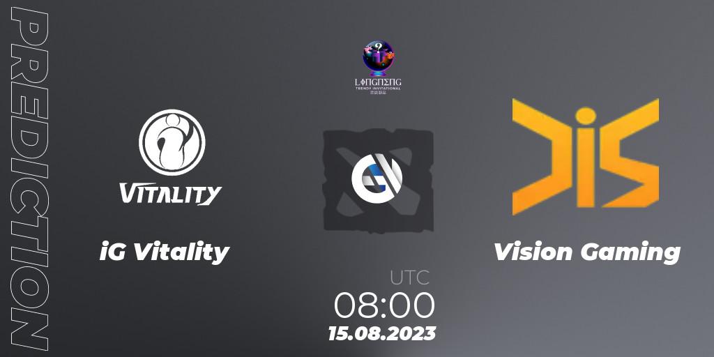 iG Vitality - Vision Gaming: ennuste. 14.08.23, Dota 2, LingNeng Trendy Invitational