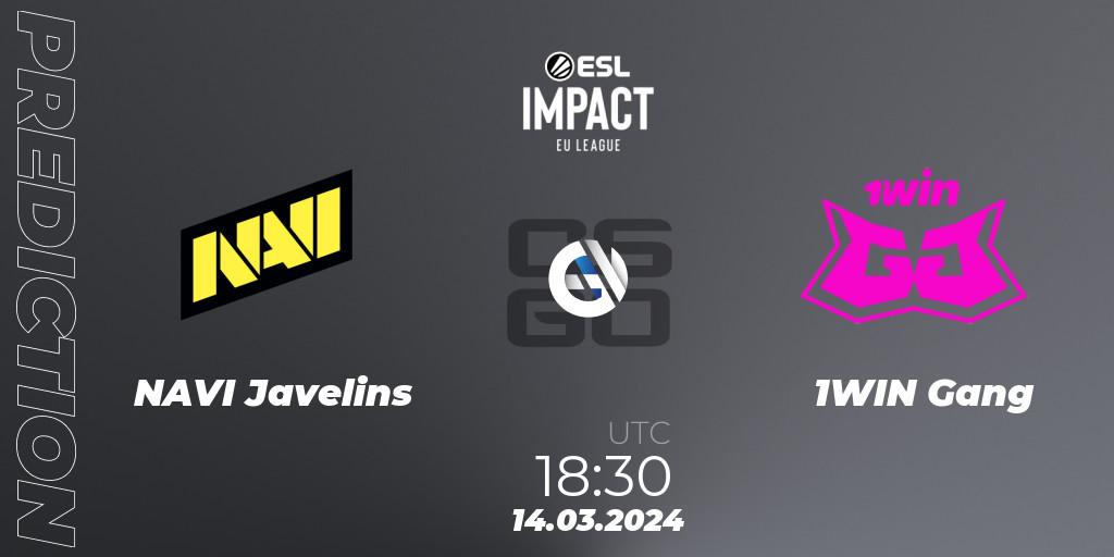 NAVI Javelins - 1WIN Gang: ennuste. 14.03.24, CS2 (CS:GO), ESL Impact League Season 5: Europe