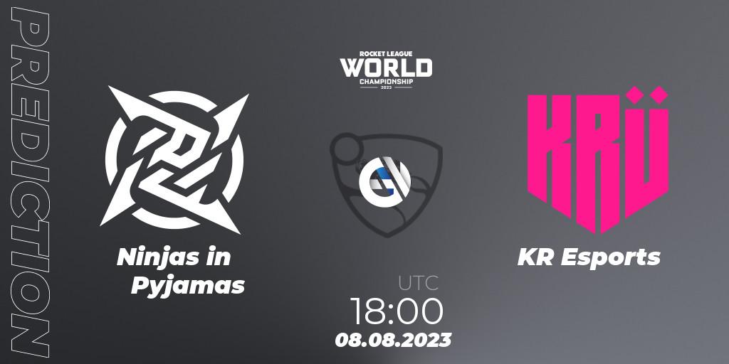 Ninjas in Pyjamas - KRÜ Esports: ennuste. 08.08.2023 at 15:00, Rocket League, Rocket League Championship Series 2022-23 - World Championship Group Stage