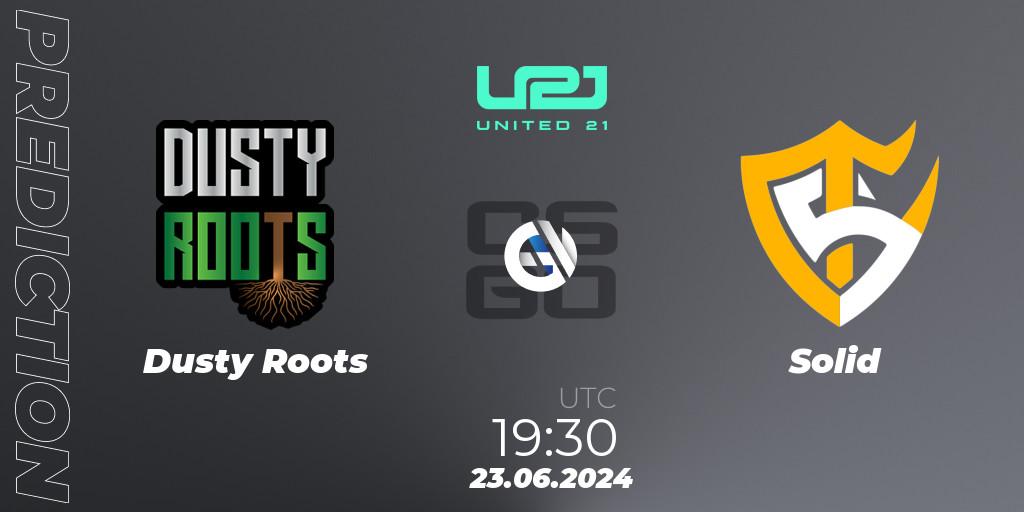 Dusty Roots - Solid: ennuste. 23.06.2024 at 19:30, Counter-Strike (CS2), United21 South America Season 1