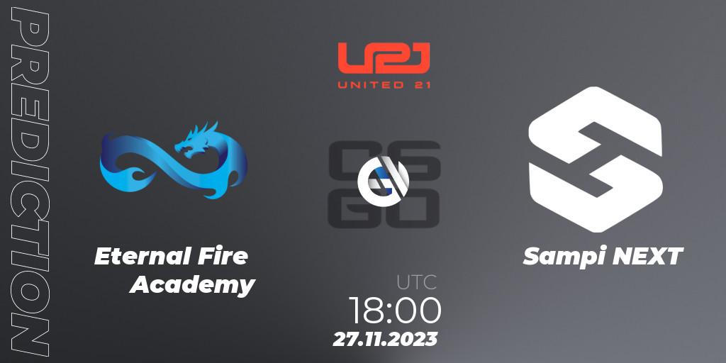 Eternal Fire Academy - Sampi NEXT: ennuste. 27.11.2023 at 18:00, Counter-Strike (CS2), United21 Season 8: Division 2