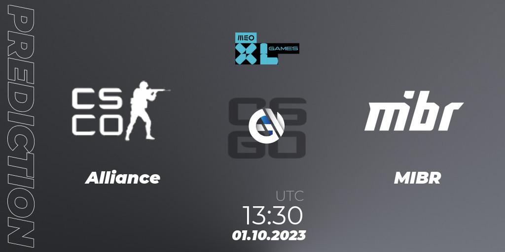 Alliance - MIBR: ennuste. 01.10.2023 at 13:30, Counter-Strike (CS2), XL Games 2023