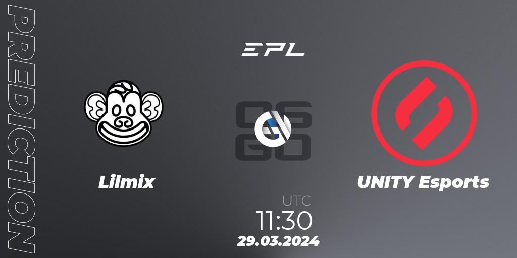 Lilmix - UNITY Esports: ennuste. 29.03.24, CS2 (CS:GO), European Pro League Season 16: Division 2