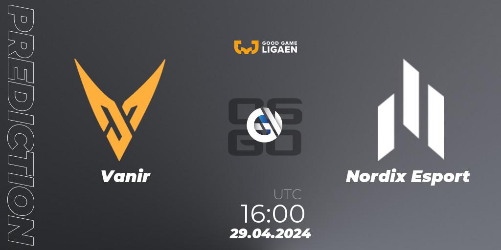 Vanir - Nordix Esport: ennuste. 29.04.2024 at 16:00, Counter-Strike (CS2), Good Game-ligaen Spring 2024