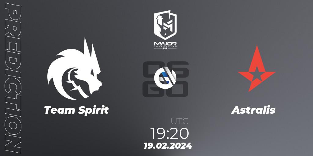 Team Spirit - Astralis: ennuste. 19.02.24, CS2 (CS:GO), PGL CS2 Major Copenhagen 2024: European RMR B