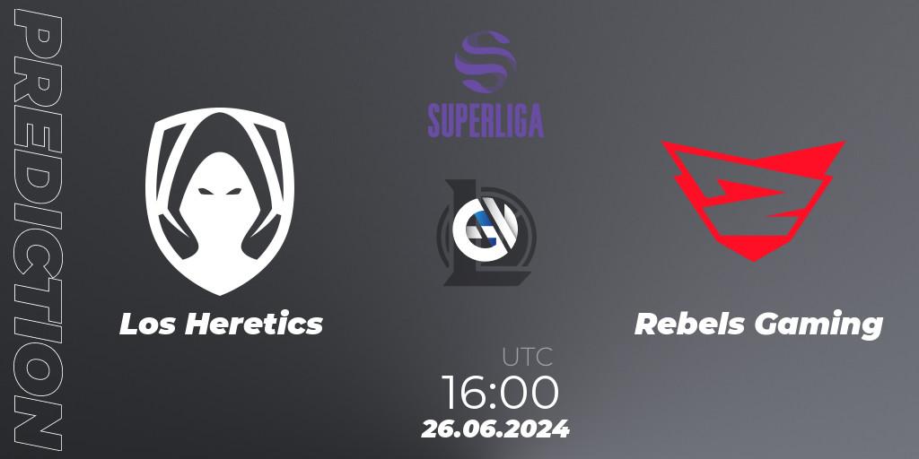 Los Heretics - Rebels Gaming: ennuste. 26.06.2024 at 16:00, LoL, LVP Superliga Summer 2024