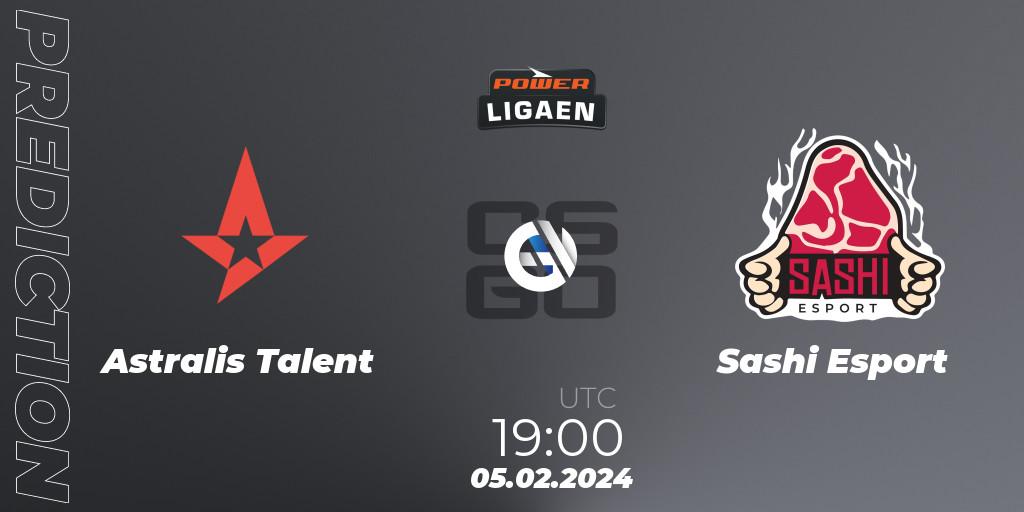 Astralis Talent - Sashi Esport: ennuste. 05.02.2024 at 19:00, Counter-Strike (CS2), Dust2.dk Ligaen Season 25