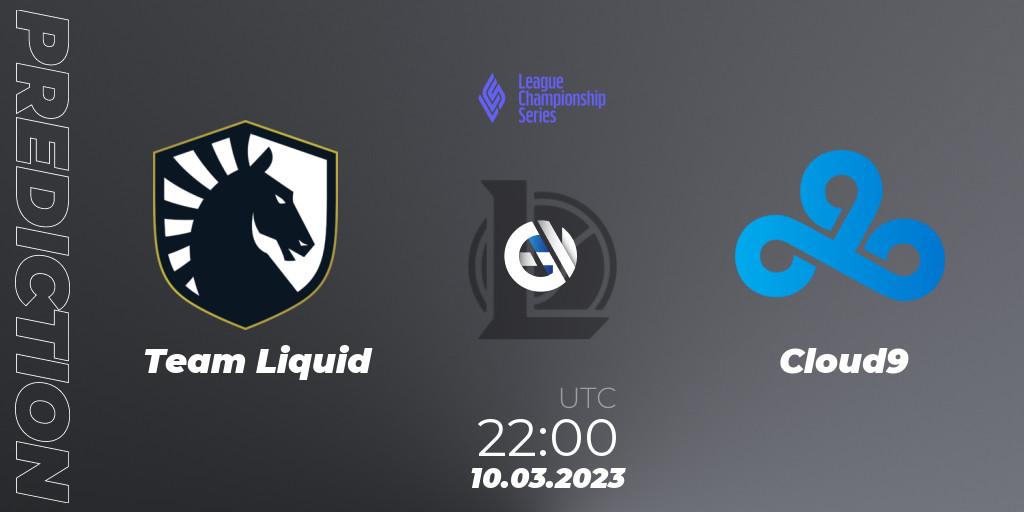 Team Liquid - Cloud9: ennuste. 10.03.2023 at 22:00, LoL, LCS Spring 2023 - Group Stage