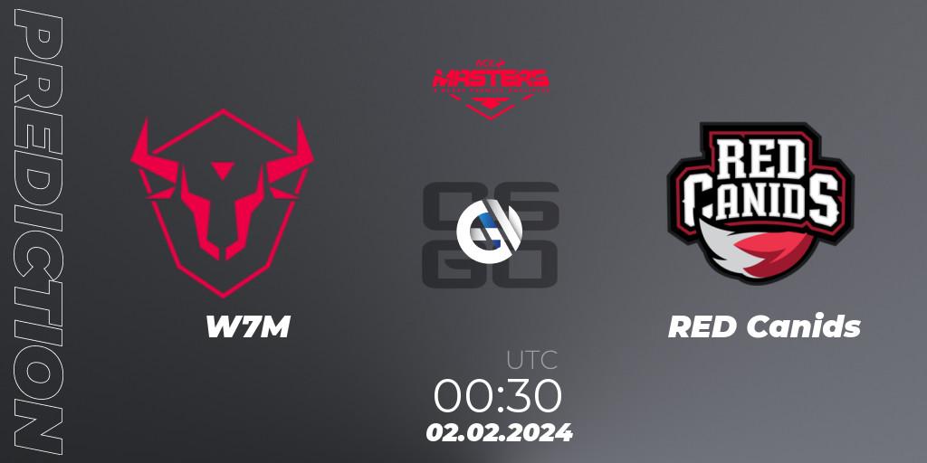 W7M - RED Canids: ennuste. 02.02.2024 at 00:50, Counter-Strike (CS2), ACE South American Masters Spring 2024 - A BLAST Premier Qualifier