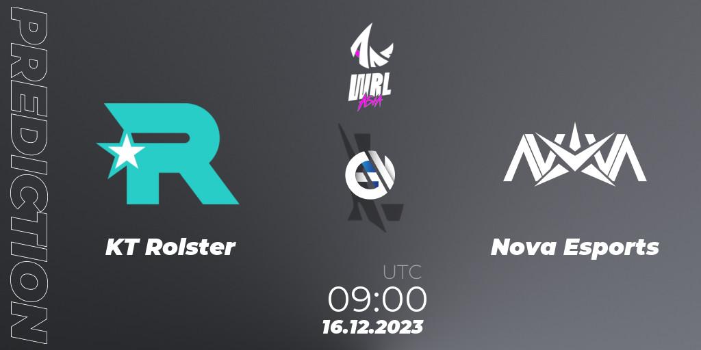 KT Rolster - Nova Esports: ennuste. 16.12.2023 at 09:00, Wild Rift, WRL Asia 2023 - Season 2 - Regular Season