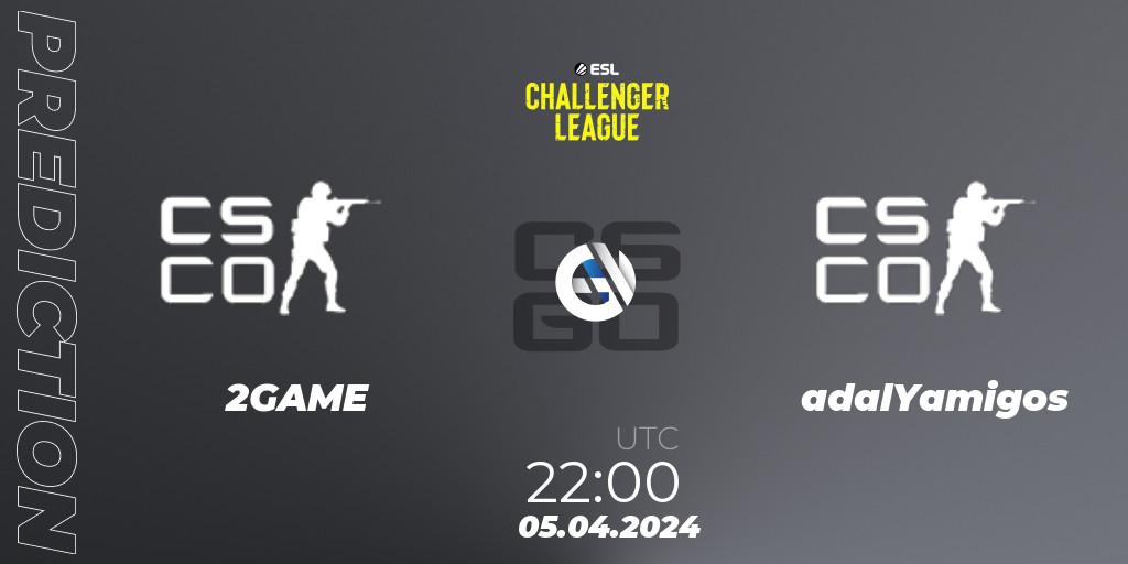 2GAME - adalYamigos: ennuste. 05.04.2024 at 22:00, Counter-Strike (CS2), ESL Challenger League Season 47: South America