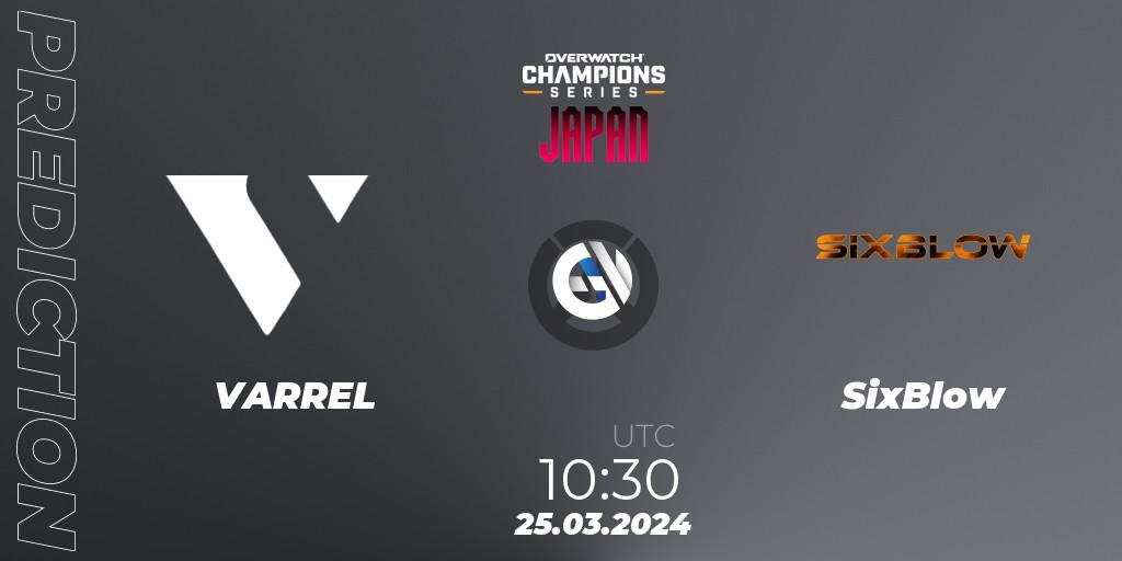 VARREL - SixBlow: ennuste. 02.04.2024 at 09:00, Overwatch, Overwatch Champions Series 2024 - Stage 1 Japan