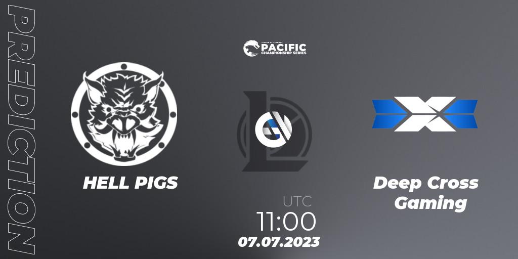 HELL PIGS - Deep Cross Gaming: ennuste. 07.07.2023 at 11:00, LoL, PACIFIC Championship series Group Stage