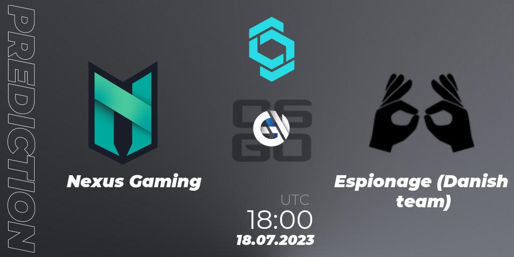 Nexus Gaming - Espionage: ennuste. 18.07.2023 at 18:00, Counter-Strike (CS2), CCT North Europe Series #6
