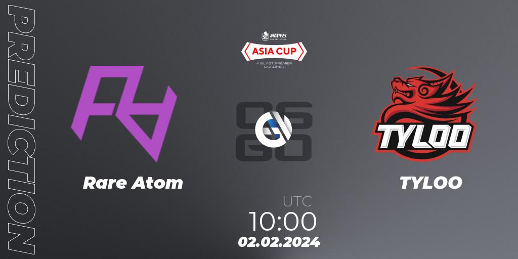 Rare Atom - TYLOO: ennuste. 02.02.24, CS2 (CS:GO), 5E Arena Asia Cup Spring 2024 - BLAST Premier Qualifier