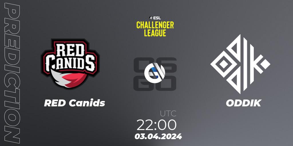 RED Canids - ODDIK: ennuste. 03.04.2024 at 22:00, Counter-Strike (CS2), ESL Challenger League Season 47: South America