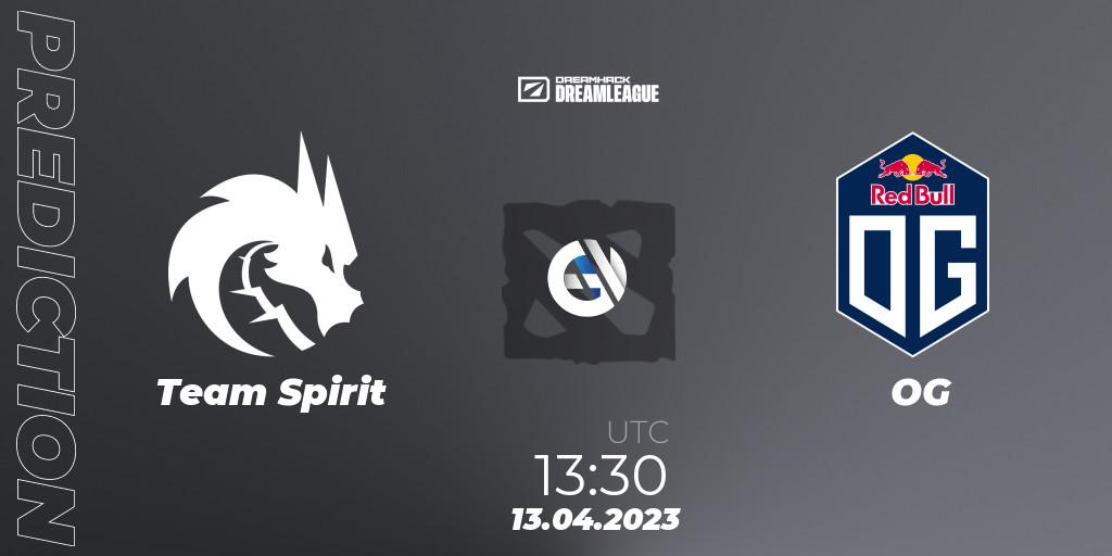 Team Spirit - OG: ennuste. 13.04.2023 at 13:43, Dota 2, DreamLeague Season 19 - Group Stage 1