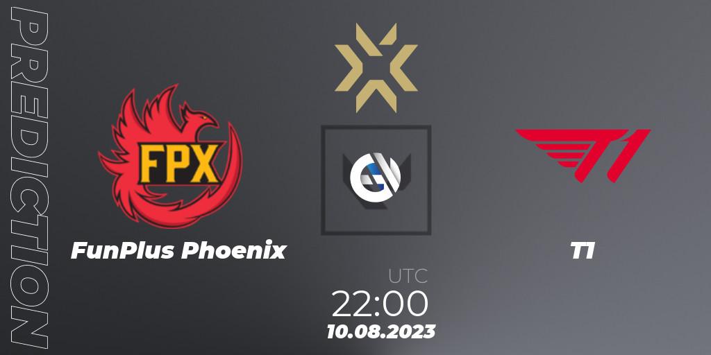 FunPlus Phoenix - T1: ennuste. 10.08.2023 at 21:40, VALORANT, VALORANT Champions 2023