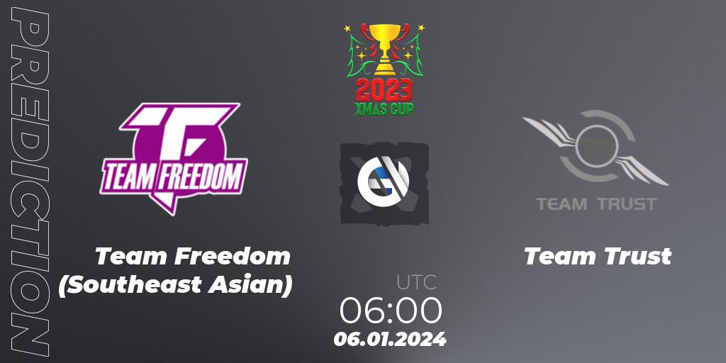 Team Freedom (Southeast Asian) - Team Trust: ennuste. 06.01.2024 at 06:00, Dota 2, Xmas Cup 2023