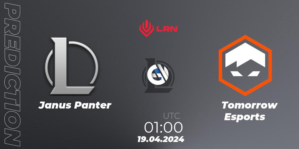 Janus Panter - Tomorrow Esports: ennuste. 19.04.24, LoL, Liga Regional Norte 2024