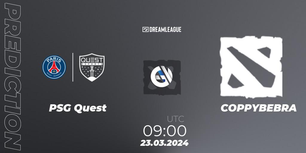 PSG Quest - COPPYBEBRA: ennuste. 23.03.24, Dota 2, DreamLeague Season 23: MENA Closed Qualifier
