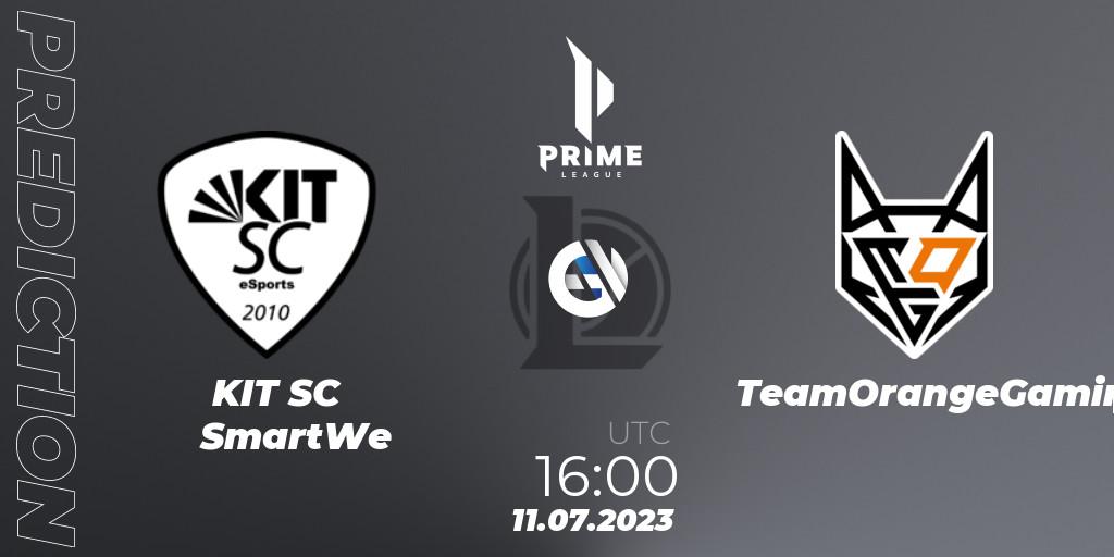 KIT SC SmartWe - TeamOrangeGaming: ennuste. 11.07.2023 at 16:00, LoL, Prime League 2nd Division Summer 2023