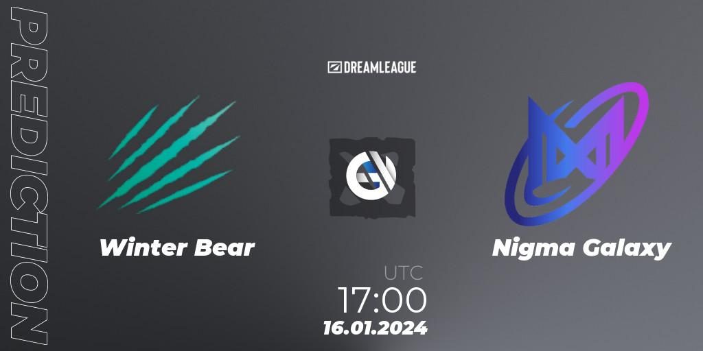 Winter Bear - Nigma Galaxy: ennuste. 16.01.2024 at 17:03, Dota 2, DreamLeague Season 22: MENA Closed Qualifier