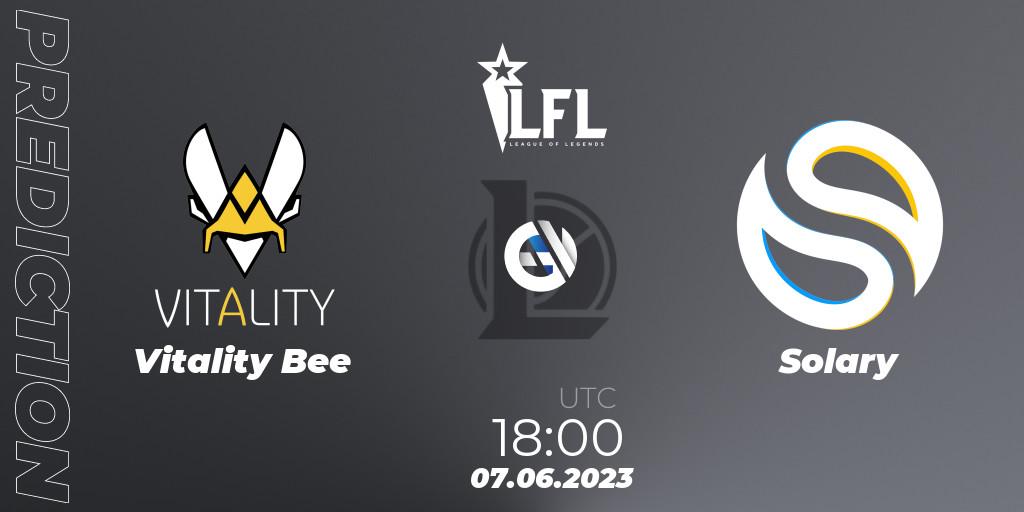 Vitality Bee - Solary: ennuste. 07.06.2023 at 18:00, LoL, LFL Summer 2023 - Group Stage
