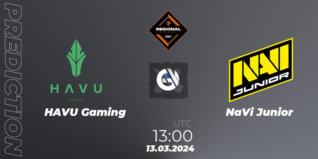 HAVU Gaming - NaVi Junior: ennuste. 13.03.2024 at 13:00, Dota 2, RES Regional Series: EU #1
