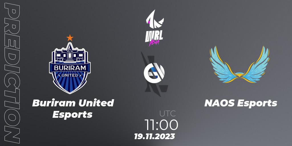 Buriram United Esports - NAOS Esports: ennuste. 19.11.23, Wild Rift, WRL Asia 2023 - Season 2 - Regular Season