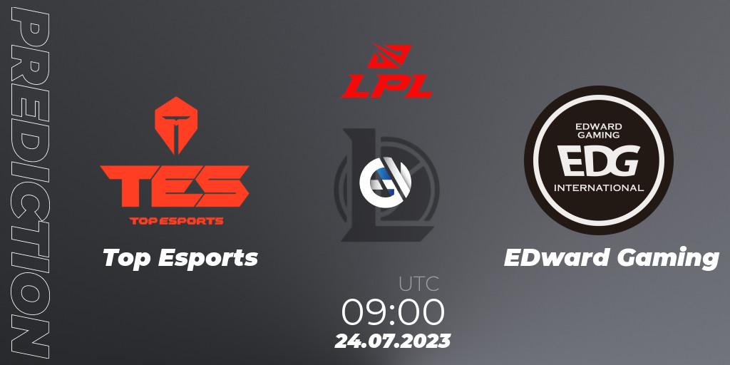 Top Esports - EDward Gaming: ennuste. 24.07.2023 at 09:00, LoL, LPL Summer 2023 - Playoffs