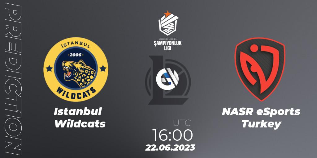 Istanbul Wildcats - NASR eSports Turkey: ennuste. 22.06.2023 at 16:00, LoL, TCL Summer 2023 - Group Stage