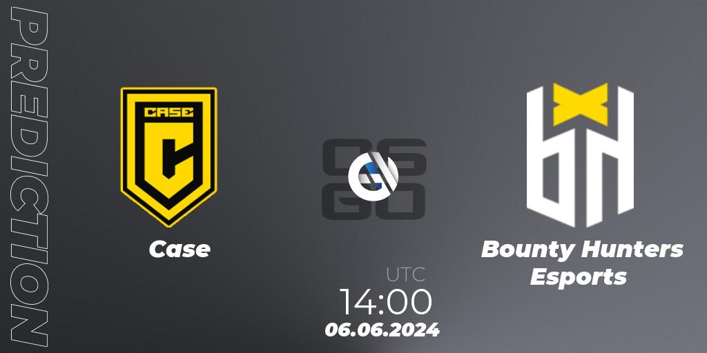 Case - Bounty Hunters Esports: ennuste. 06.06.2024 at 14:00, Counter-Strike (CS2), Regional Clash Arena South America